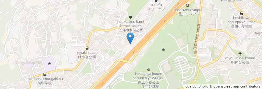 Mapa de ubicacion de 向原幼稚園 en Japonya, 神奈川県, 横浜市, 保土ヶ谷区.