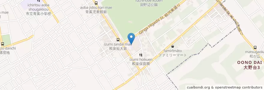 Mapa de ubicacion de 和泉短期大学 en 일본, 가나가와현, 相模原市, 中央区.