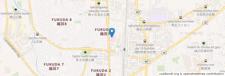 Mapa de ubicacion de 哺育会桜ケ丘中央病院 en Japón, Prefectura De Kanagawa, 大和市.