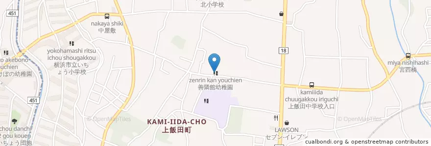 Mapa de ubicacion de 善隣館幼稚園 en Japão, 神奈川県, 横浜市, 泉区.