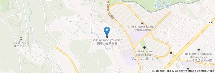Mapa de ubicacion de 四季の森幼稚園 en Japan, 神奈川県, Yokohama, 旭区.