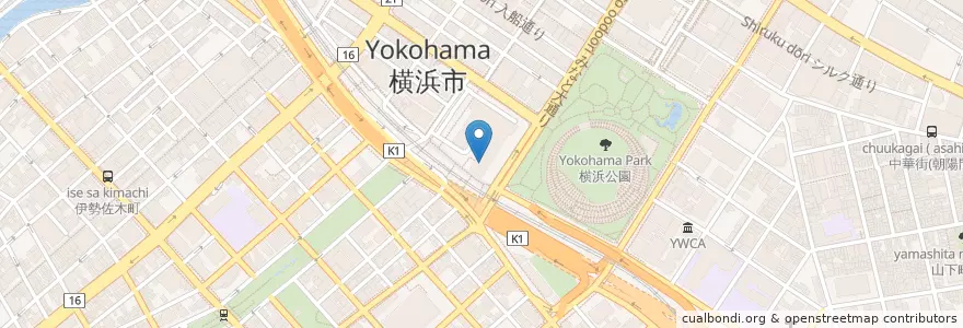 Mapa de ubicacion de 地方公務員災害補償基金横浜市支部 en ژاپن, 神奈川県, 横浜市, 中区.