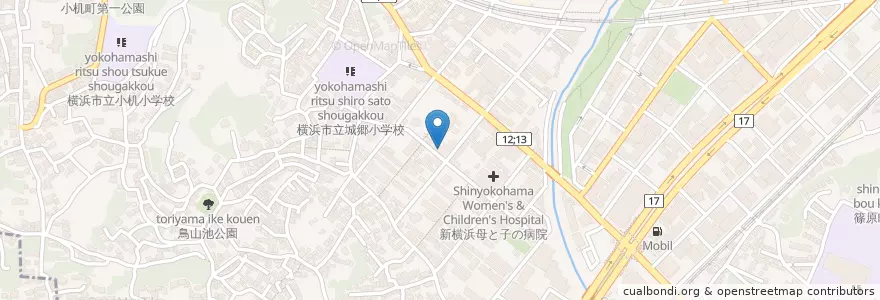 Mapa de ubicacion de 城郷幼稚園 en Japonya, 神奈川県, 横浜市, 港北区.
