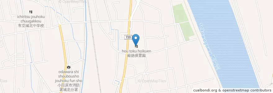 Mapa de ubicacion de 報徳保育園 en Giappone, Prefettura Di Kanagawa, 小田原市.