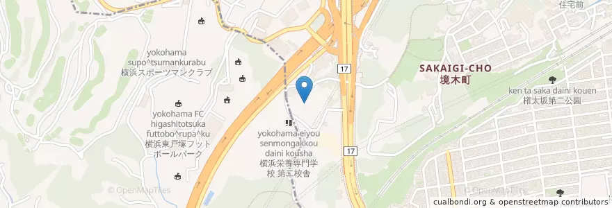 Mapa de ubicacion de 境木幼稚園 en Japonya, 神奈川県, 横浜市, 戸塚区.