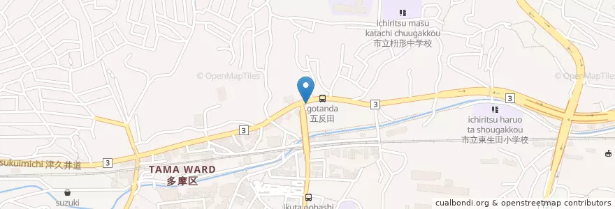 Mapa de ubicacion de 多摩警察署生田交番 en Japan, Kanagawa Prefecture, Kawasaki, Tama Ward.