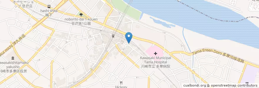 Mapa de ubicacion de 多摩警察署登戸駅前交番 en 日本, 神奈川県, 川崎市, 多摩区.