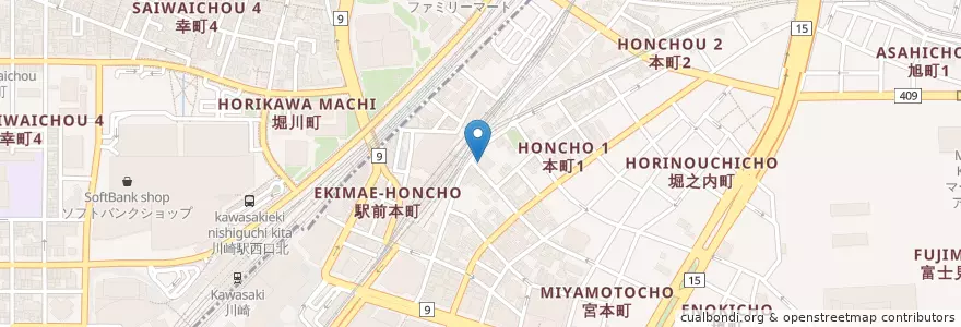 Mapa de ubicacion de 夜間保育所「あいいく」 en 일본, 가나가와현, 川崎市.