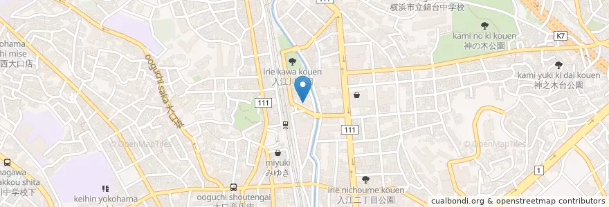 Mapa de ubicacion de 大口駅前郵便局 en 日本, 神奈川県, 横浜市, 神奈川区.