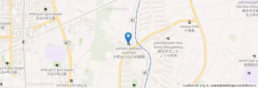 Mapa de ubicacion de 大和あけぼの幼稚園 en 일본, 가나가와현, 大和市.