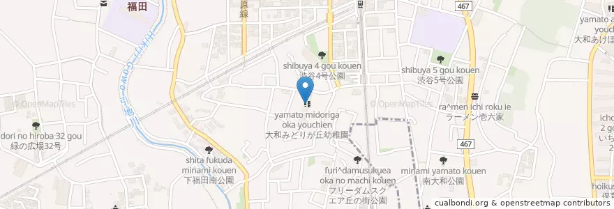 Mapa de ubicacion de 大和みどりが丘幼稚園 en Япония, Канагава, Ямато.