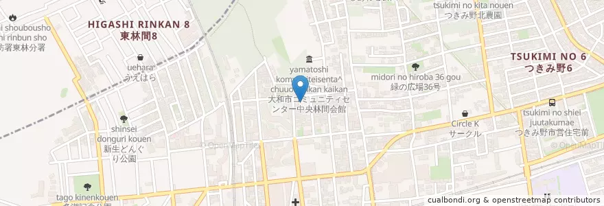 Mapa de ubicacion de 大和中央幼稚園 en 일본, 가나가와현, 大和市.