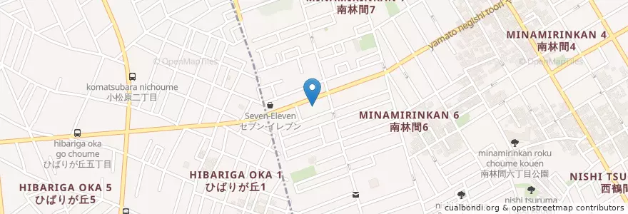 Mapa de ubicacion de 大和南林間六郵便局 en 일본, 가나가와현, 大和市.