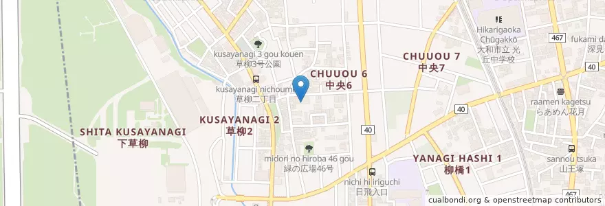 Mapa de ubicacion de 大和市立草柳保育園 en Japão, 神奈川県, 大和市.