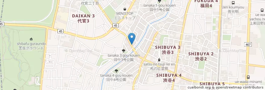 Mapa de ubicacion de 大和福田郵便局 en Japonya, 神奈川県, 大和市.