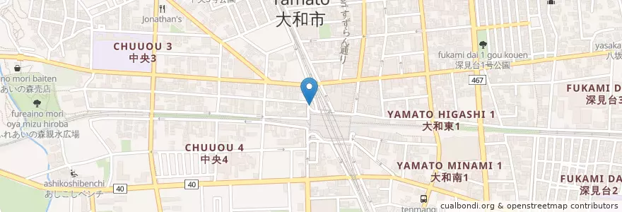 Mapa de ubicacion de 大和警察署大和駅前交番 en Japón, Prefectura De Kanagawa, 大和市.
