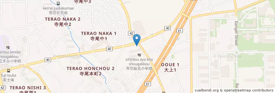 Mapa de ubicacion de 大和警察署寺尾交番 en اليابان, كاناغاوا, 綾瀬市.