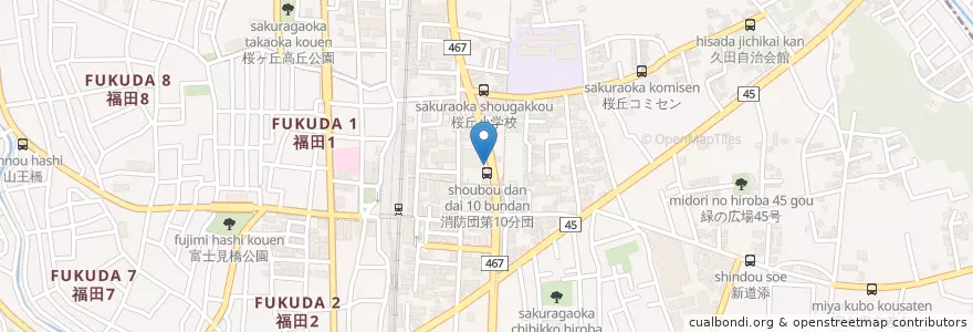 Mapa de ubicacion de 大和警察署桜ヶ丘交番 en Japão, 神奈川県, 大和市.