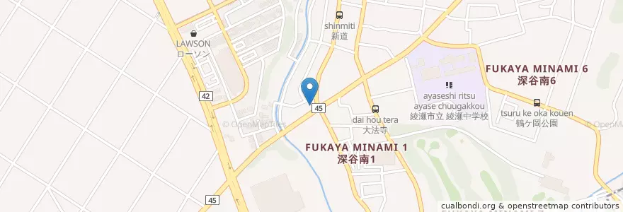 Mapa de ubicacion de 大和警察署深谷交番 en ژاپن, 神奈川県, 綾瀬市.