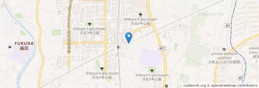 Mapa de ubicacion de 大和警察署福田交番 en Japon, Préfecture De Kanagawa, 大和市.