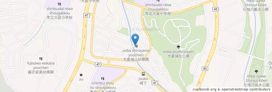 Mapa de ubicacion de 大庭城山幼稚園 en Japan, Präfektur Kanagawa, 藤沢市.