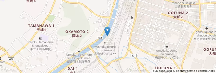 Mapa de ubicacion de 大船ひまわり保育園 en Japan, Kanagawa Prefecture, Kamakura.