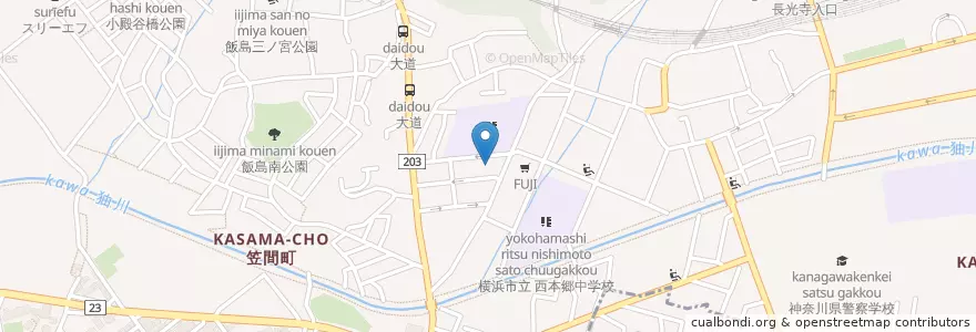 Mapa de ubicacion de 大船ルーテル保育園 en 일본, 가나가와현, 요코하마시, 栄区.