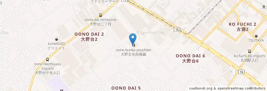 Mapa de ubicacion de 大野文化幼稚園 en Giappone, Prefettura Di Kanagawa, 相模原市, 南区.