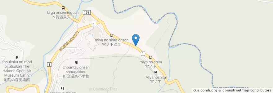Mapa de ubicacion de 宮ノ下温泉簡易郵便局 en Japón, Prefectura De Kanagawa, 足柄下郡, 箱根町.