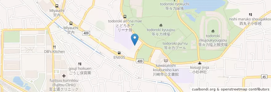 Mapa de ubicacion de 宮内保育園 en ژاپن, 神奈川県, 川崎市, 中原区.
