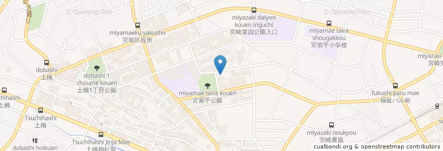 Mapa de ubicacion de 宮前平保育園 en 日本, 神奈川県, 川崎市, 宮前区.