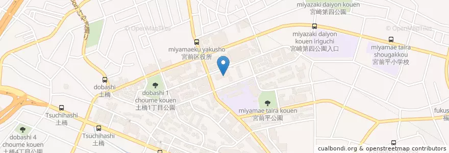 Mapa de ubicacion de 宮前警察署 en 日本, 神奈川県, 川崎市, 宮前区.
