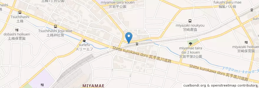Mapa de ubicacion de 宮前警察署宮前平駅前交番 en Japan, Kanagawa Prefecture, Kawasaki, Miyamae Ward.