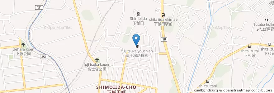 Mapa de ubicacion de 富士塚幼稚園 en 日本, 神奈川県, 横浜市, 泉区.