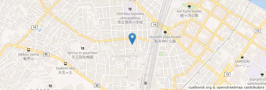 Mapa de ubicacion de さいわい鶴見病院 en Jepun, 神奈川県, 横浜市, 鶴見区.