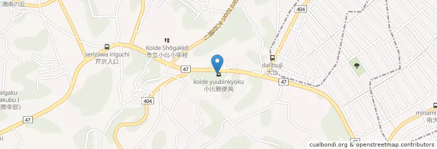 Mapa de ubicacion de 小出郵便局 en Japão, 神奈川県, 茅ヶ崎市.