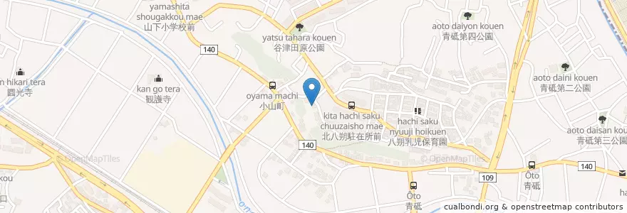 Mapa de ubicacion de 小山保育園 en 일본, 가나가와현, 요코하마시, 緑区.