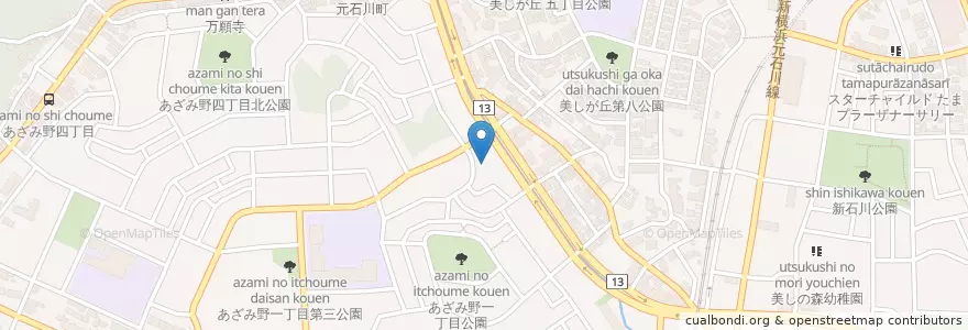 Mapa de ubicacion de 小桜愛児園 en 日本, 神奈川縣, 横滨市, 青葉区.
