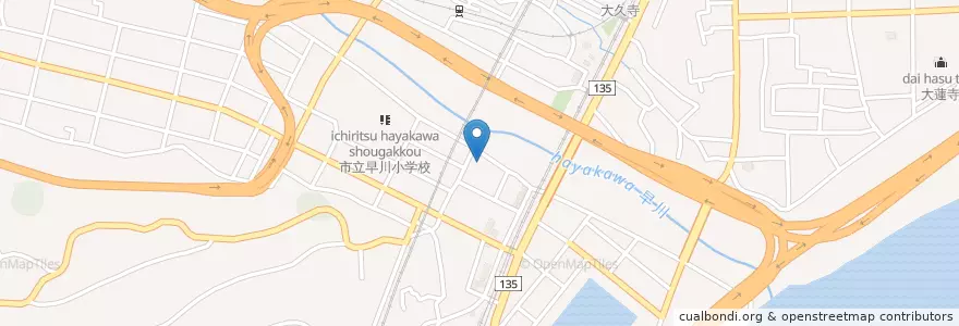 Mapa de ubicacion de 小田原市立早川保育園 en Japão, 神奈川県, 小田原市.