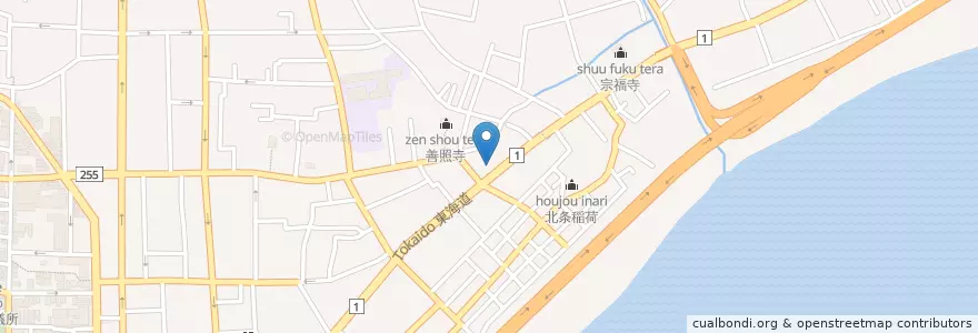 Mapa de ubicacion de 小田原浜町郵便局 en Japonya, 神奈川県, 小田原市.