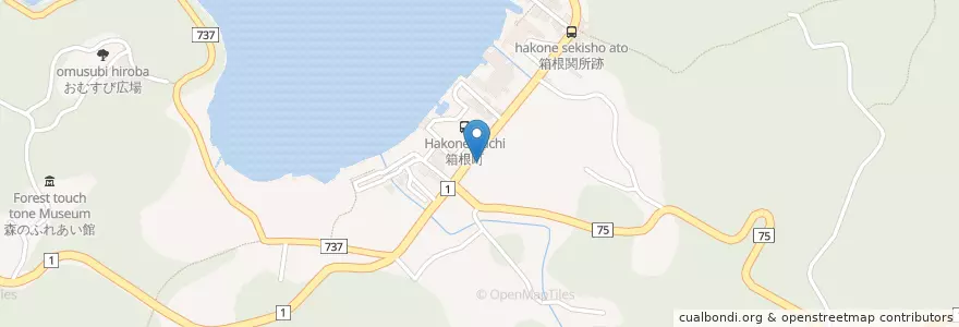Mapa de ubicacion de 箱根駐在所 en 日本, 神奈川県, 足柄下郡, 箱根町.