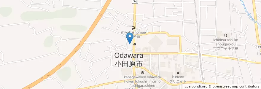 Mapa de ubicacion de 小田原警察署荻窪交番 en اليابان, كاناغاوا, 小田原市.