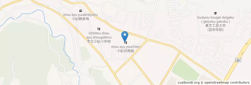 Mapa de ubicacion de 小鮎幼稚園 en ژاپن, 神奈川県, 厚木市.