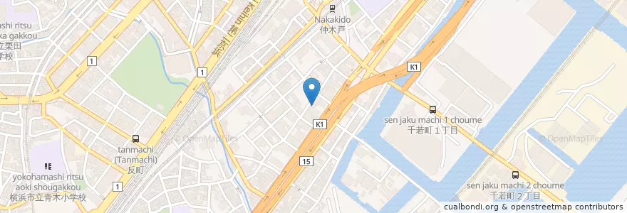Mapa de ubicacion de 小鳩保育園 en Japonya, 神奈川県, 横浜市, 神奈川区.