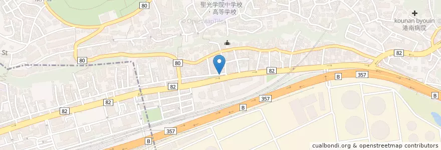 Mapa de ubicacion de 山手警察署根岸交番 en Japon, Préfecture De Kanagawa, 横浜市, 中区.