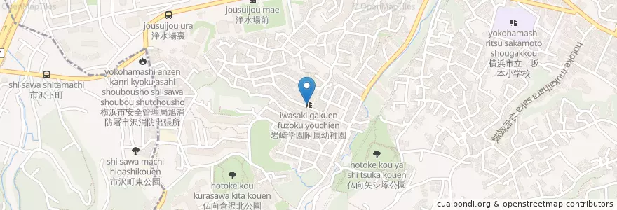 Mapa de ubicacion de 岩崎学園附属幼稚園 en 日本, 神奈川縣, 横滨市, 保土ヶ谷区.