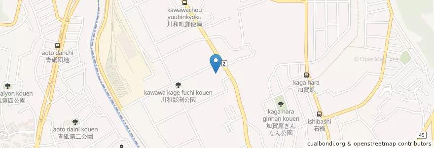 Mapa de ubicacion de 川和保育園 en Japão, 神奈川県, 横浜市, 都筑区.