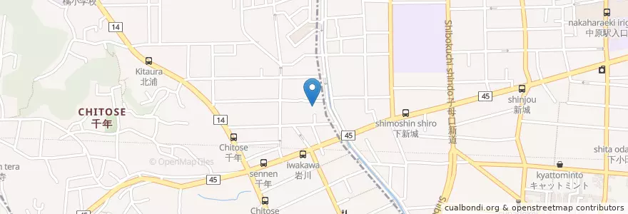 Mapa de ubicacion de 川崎北公共職業安定所 en Japan, Präfektur Kanagawa, 川崎市, 高津区.