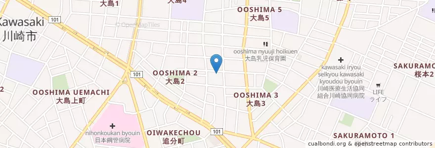 Mapa de ubicacion de 川崎協立幼稚園 en Giappone, Prefettura Di Kanagawa, 川崎市, 川崎区.