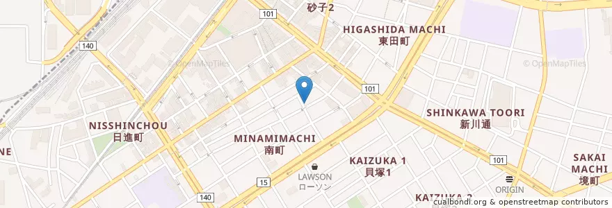 Mapa de ubicacion de 川崎南町郵便局 en Japan, Kanagawa Prefecture, Kawasaki, Kawasaki Ward.